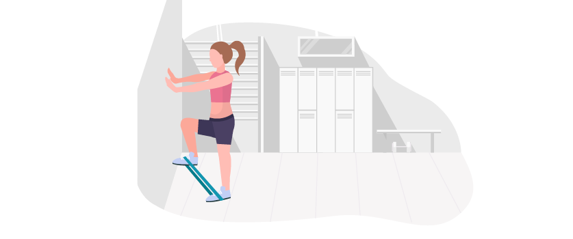 Standing hip march Standing hip march exercise