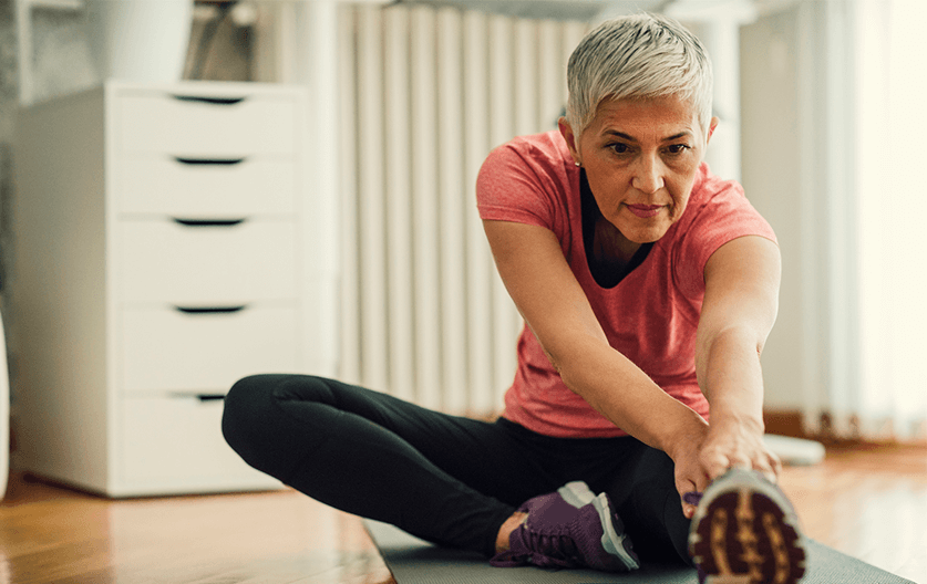Woman managing osteoporosis 